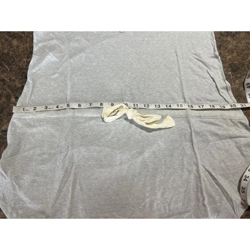 Eberjey Heather Grey Drawstring Tunic Top Roll Sleep Small NEW Lounge Coastal - Picture 4 of 6